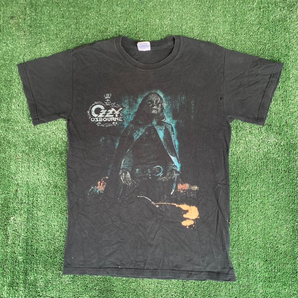 Vintage Y2K Ozzy Osbourne Black Rain Tour T-Shirt Heavy Metal Black S Goth Punk